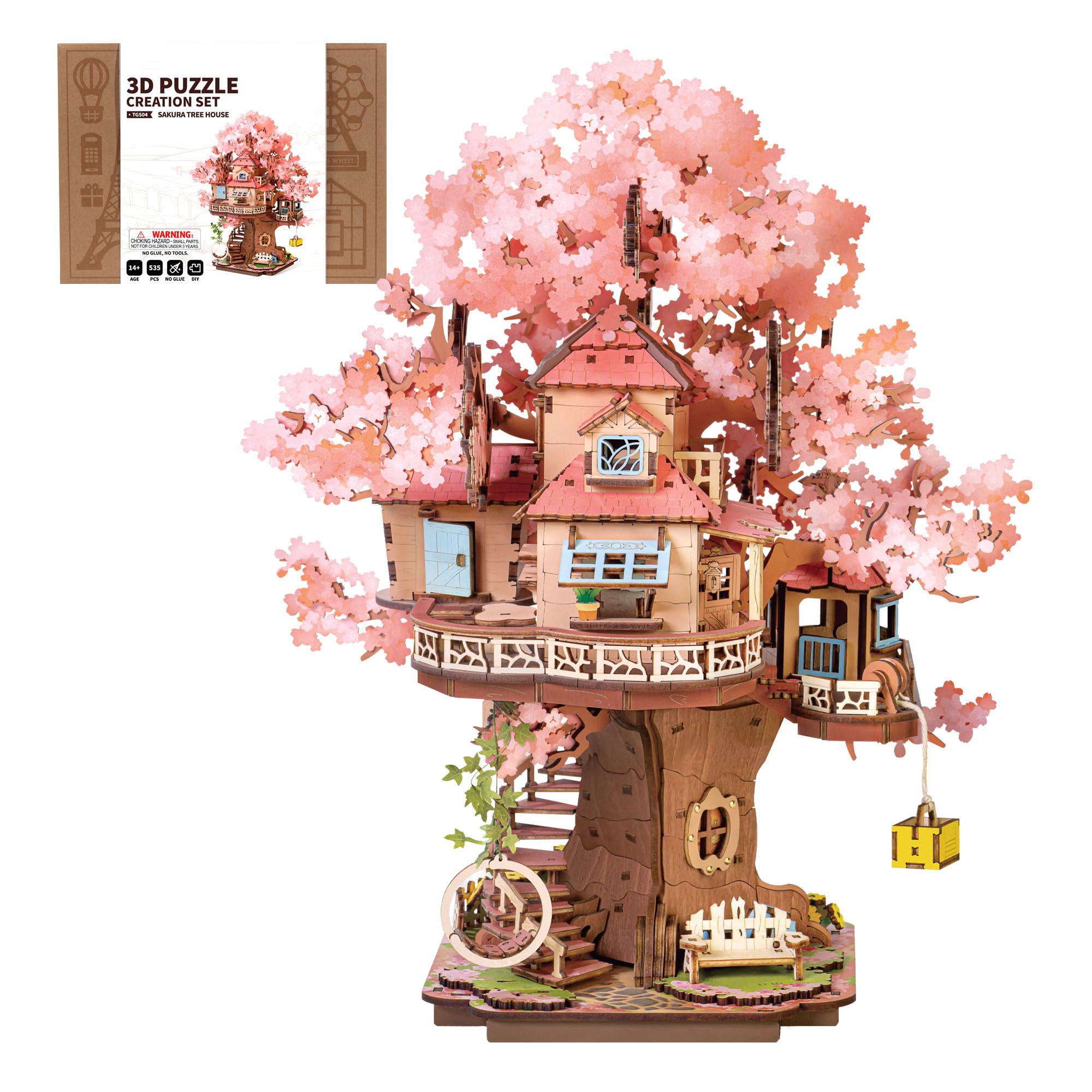 DIY！ 3D 木製パズル Amazon | Hallisun 3D木製パズル DIYレトロコテージ別荘ハウス